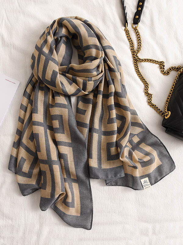 Stylish Printed Warm Sun-Proof Silk Scarf