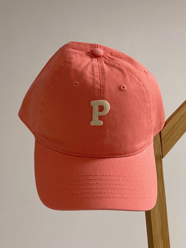 Sports Solid Color Letter Applique Baseball Cap