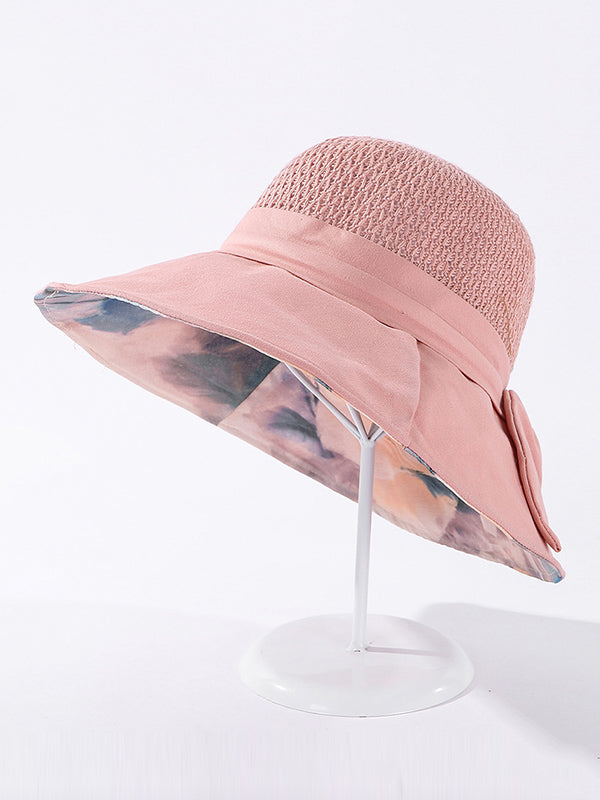 Casual Split-Joint Knitting Bow-Embellished Fisherman Hat