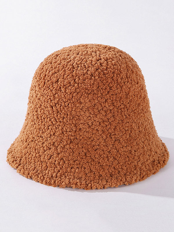 Thicken Wool-Blend Solid Bucket Hat