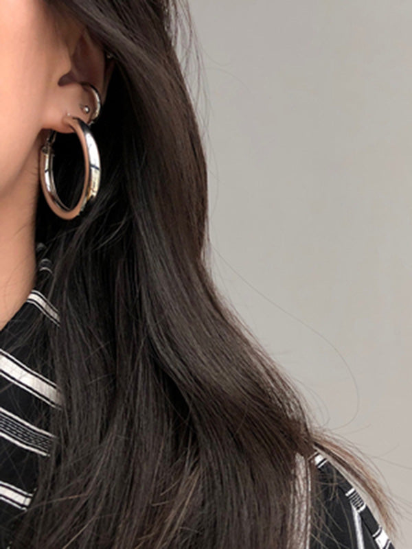 Fashion Punk Geometric Hoop Earrings Accessories