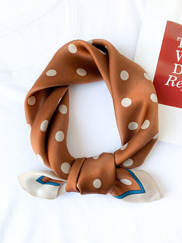 Polka-Dot Sun-Protection Small Square Scarf