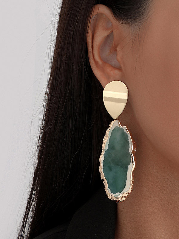 Original Stylish Irregular Geometry Resin Earrings