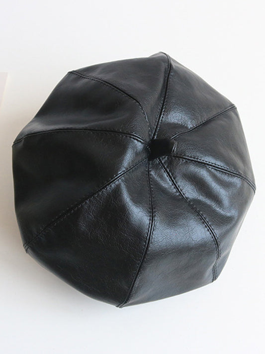 Vintage Leather 3 Colors Beret Hat