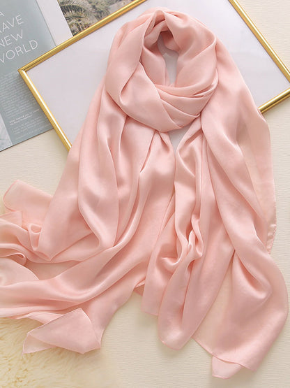 Solid Color Simple Original Sweet Satin Shawl&Scarf