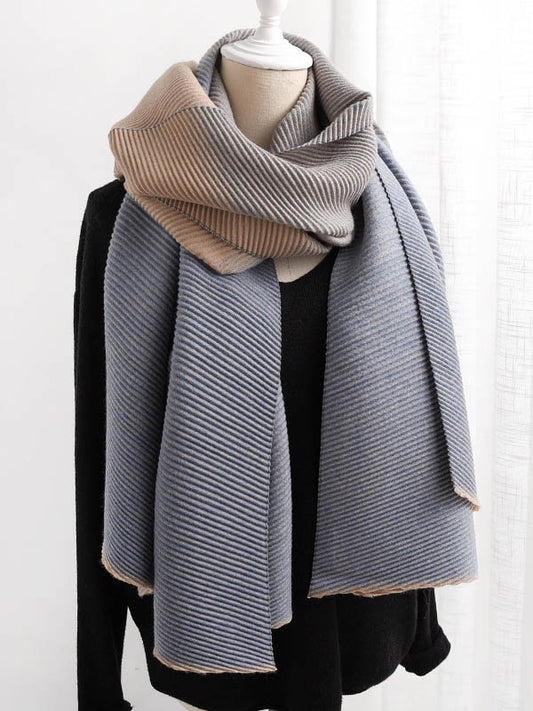 Split-Joint Wrinkled Long Warmer Scarf