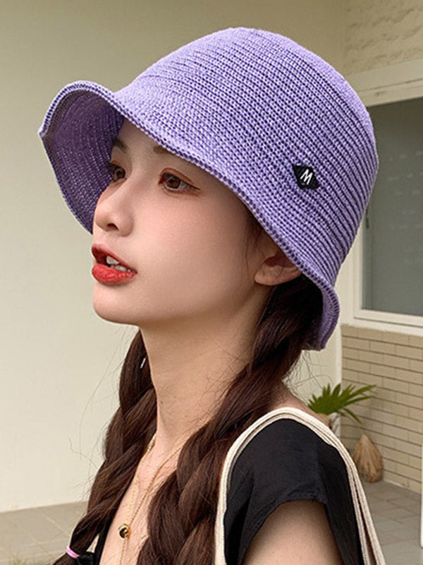 Cute Solid Color Woven Fisherman Hat