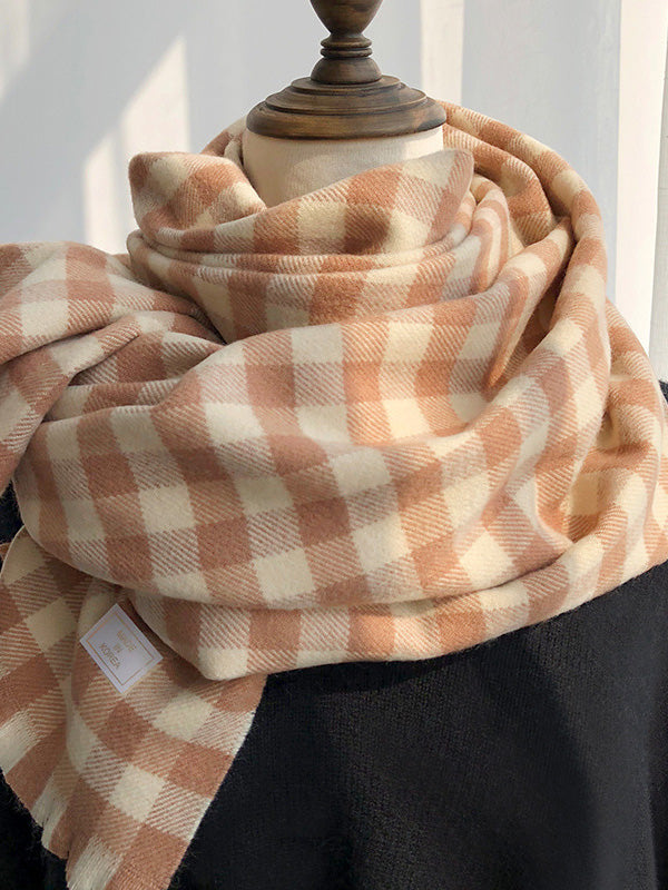 4 Colors Plaid Girlish Sweetness Scarf&Shawl