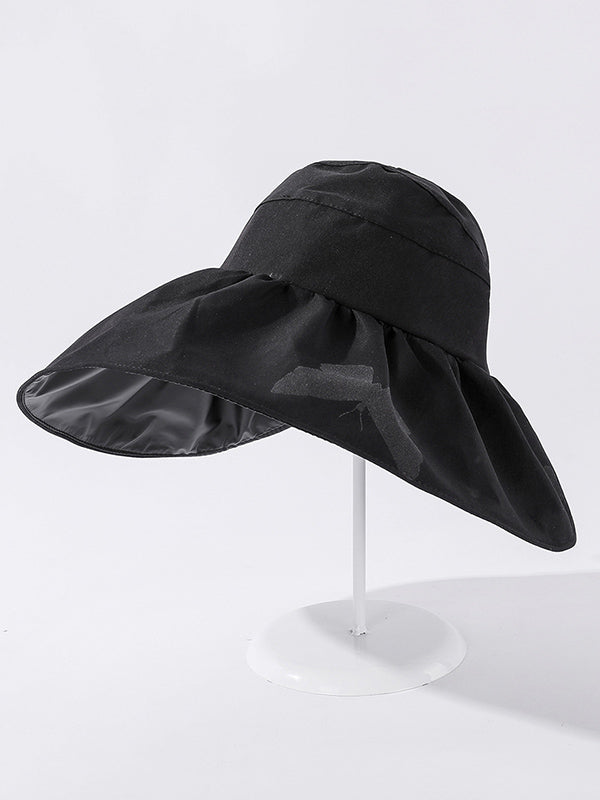 Casual Pringting Hole Sun-Protection Large Wide Brim Bucket Hat