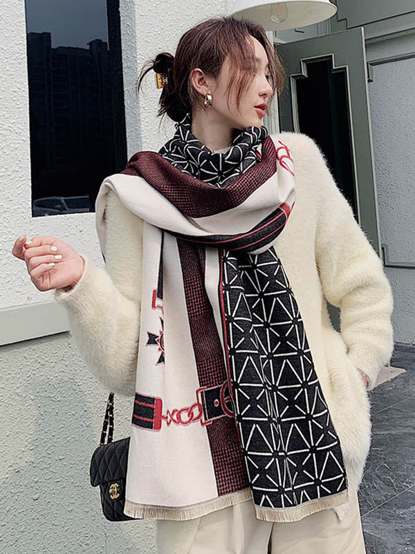 Imitation Cashmere Printed Double-Side Shawl Scarf