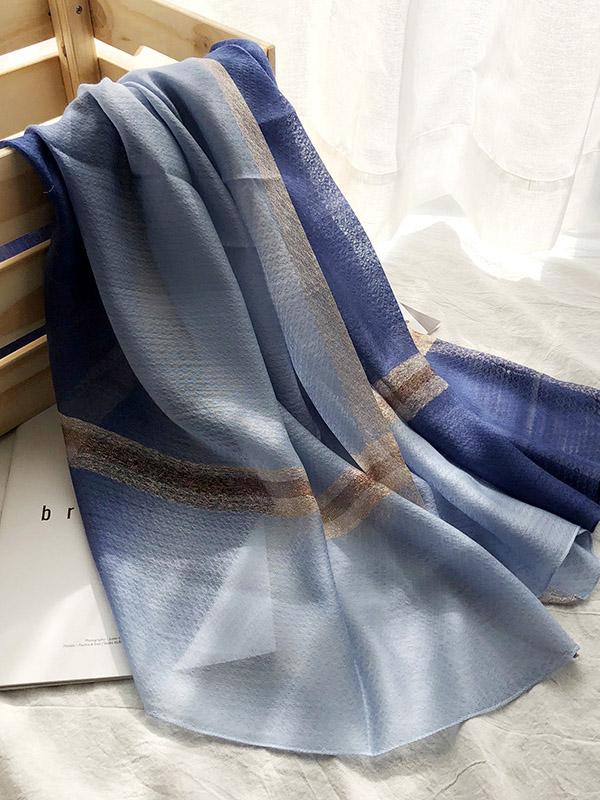 Silk Fashion Split-color Soft Scarf