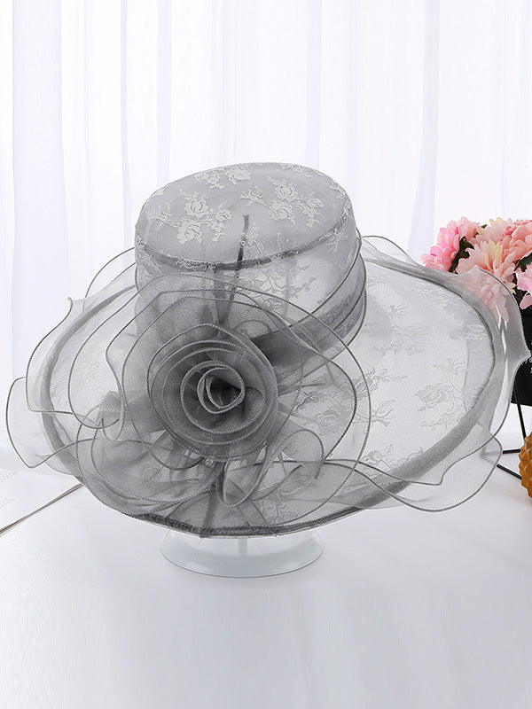 Vacation Lace Embroidered Breathable Sun-Protection Bucket Hat