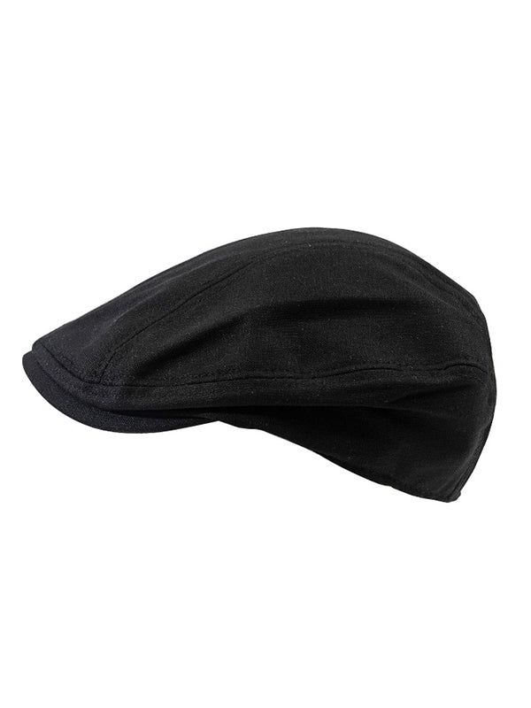 Cool Solid Color Artistic Linen Beret Hat