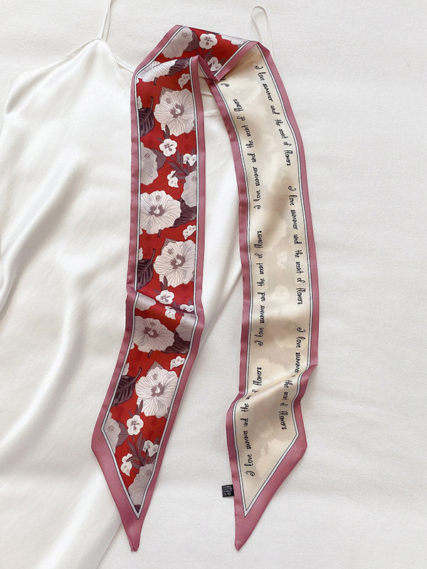 Original Floral Printed Hair Band&Silk Scarf