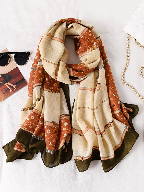 Printed Warm Sun-Proof Silk Scarf