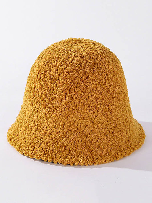 Thicken Wool-Blend Solid Bucket Hat