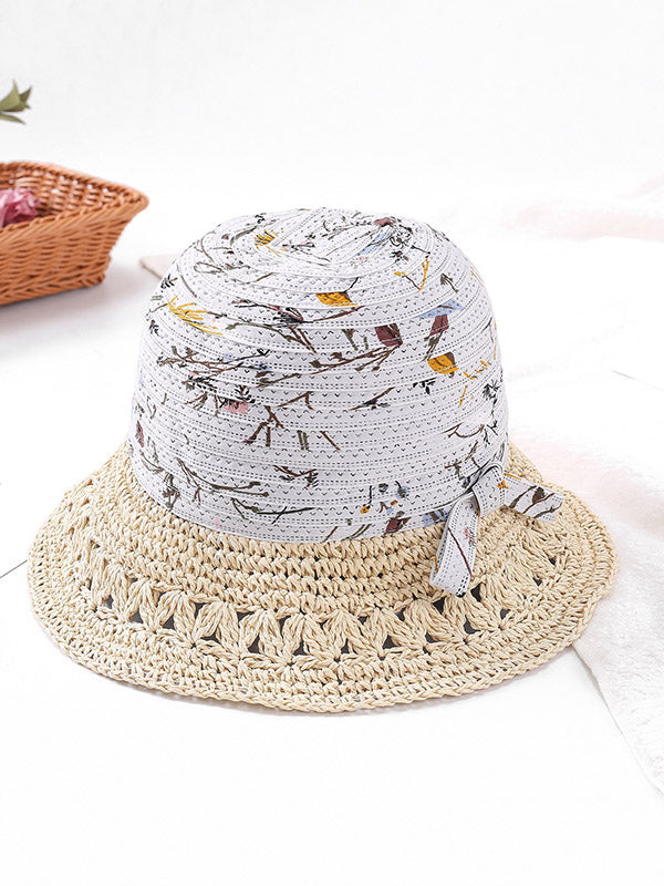 Leisure Print Sun-Protection Straw Hat