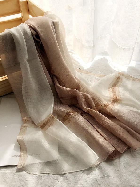 Silk Fashion Split-color Soft Scarf