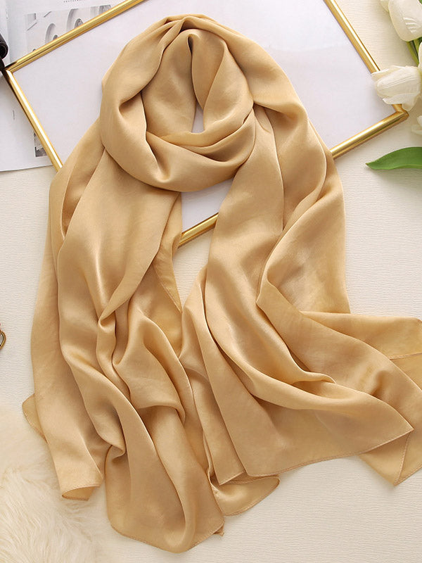 Solid Color Simple Original Sweet Satin Shawl&Scarf