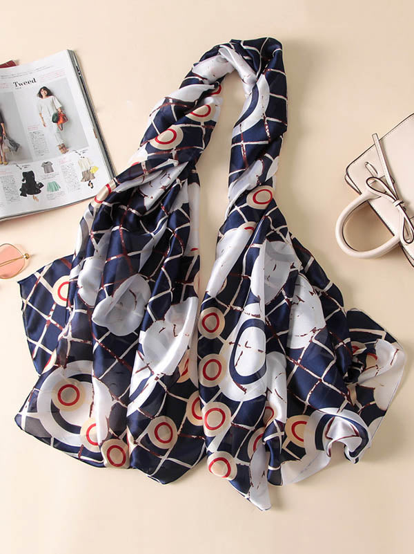 Stylish Fashion Geometric Sun Protection Silk Scarf