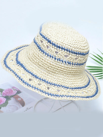 Sunscreen Contrast Colors Straw Woven Breathable Beach Hat