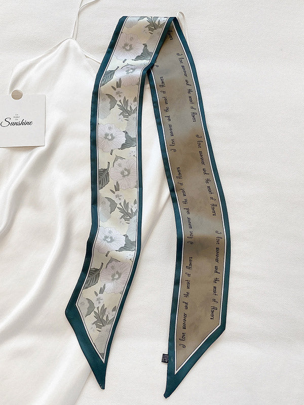 Original Floral Printed Hair Band&Silk Scarf