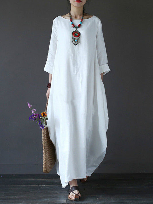 Loose Oversized Cotton Linen Dress