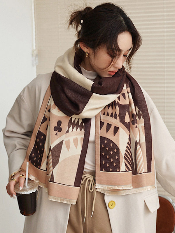 Winter Keep Warm Tasseled Imitated Cashmere Shawl&Scarf