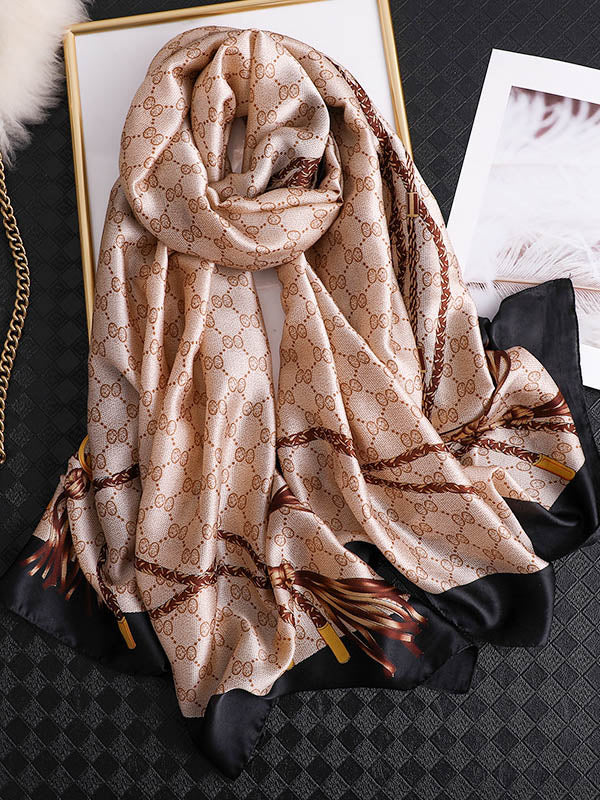 Original Warm Letter Print Slik Scarf