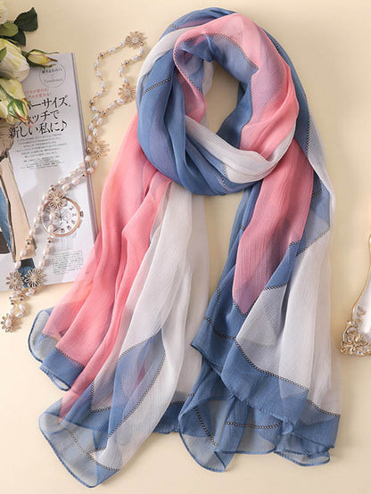 Multicolor Printed Sunscreen Silk Scarf